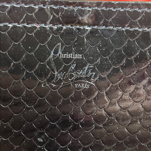 Christian Louboutin Caba Rock Patent Birdy Black and Red Textured Tote - Picture 2 of 10